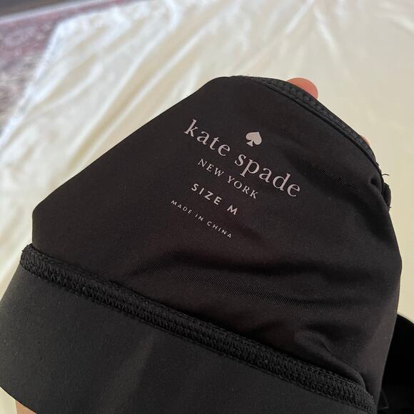 Kate Spade Black Scalloped Strappy Racerback Sports Bra Wmns Sz M - Picture 5 of 6